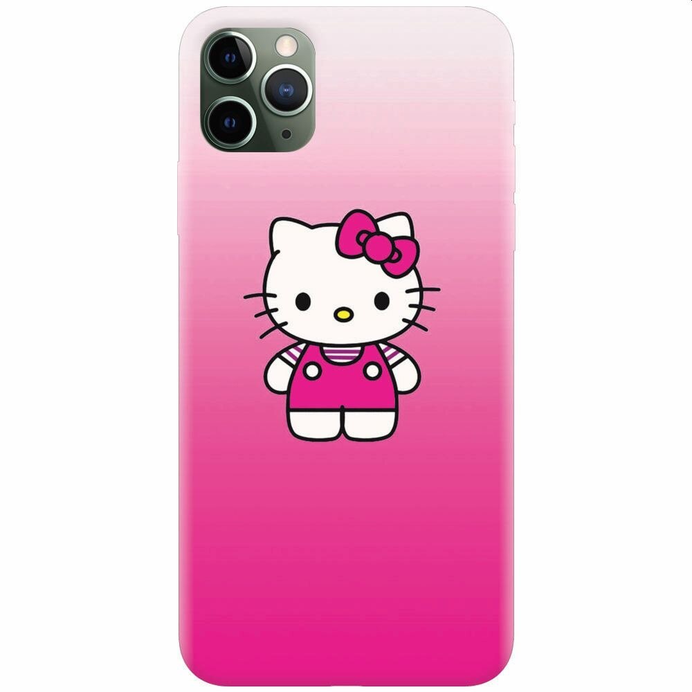 Husa silicon pentru Apple Iphone 11 Pro Max, Cute Pink Catty