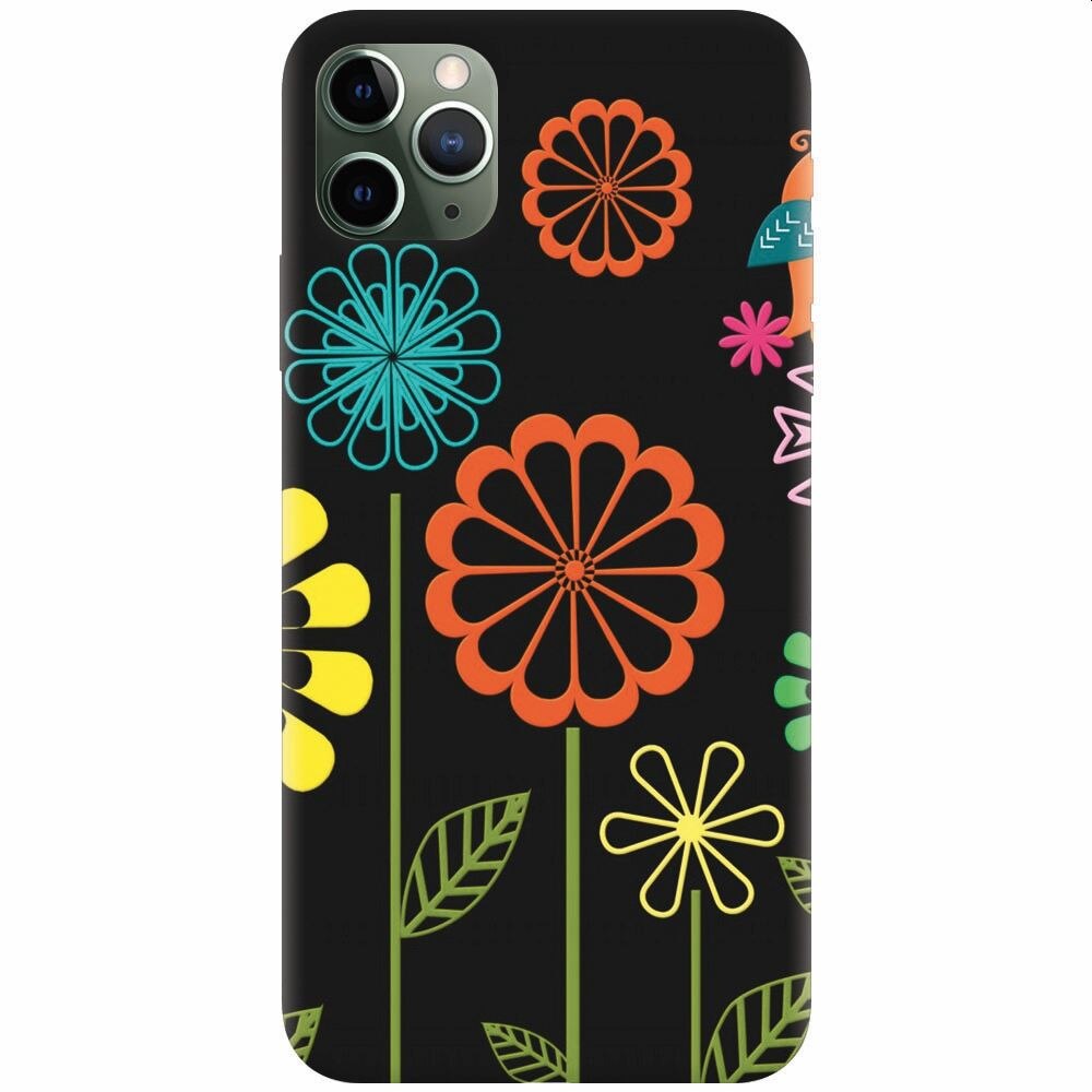 Husa silicon pentru Apple Iphone 11 Pro Max, Colorful Spring Birds Flowers Vectors