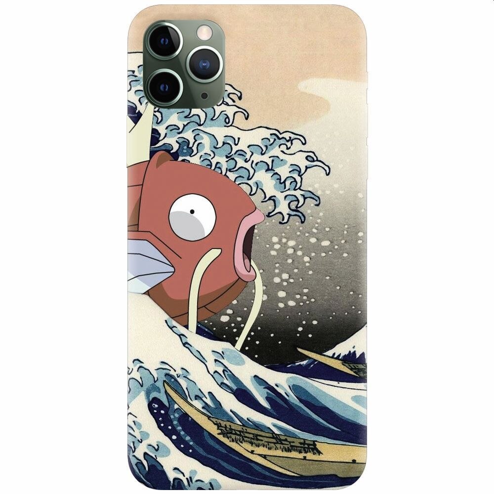 Husa silicon pentru Apple Iphone 11 Pro, Great Wave Fish