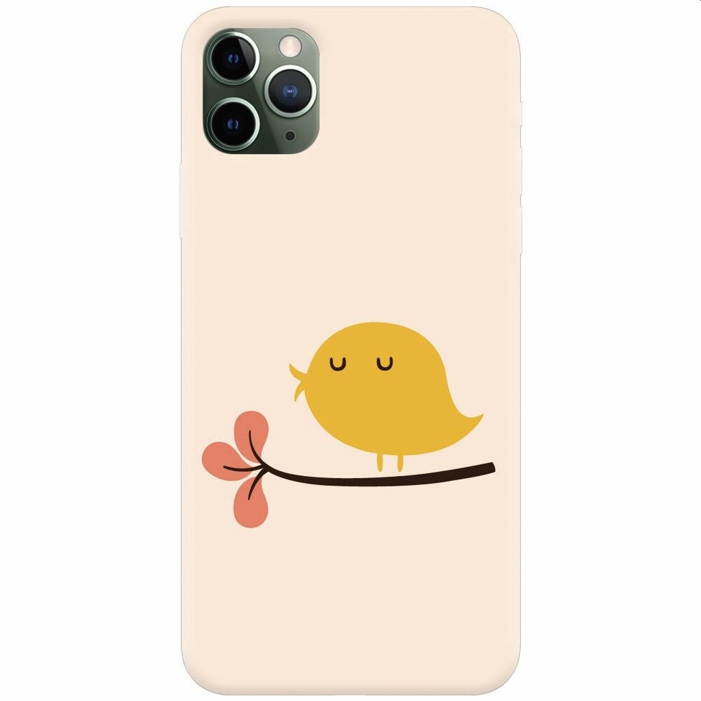 Husa silicon pentru Apple Iphone 11 Pro Max, Flat Minimal Cute Bird Illustration