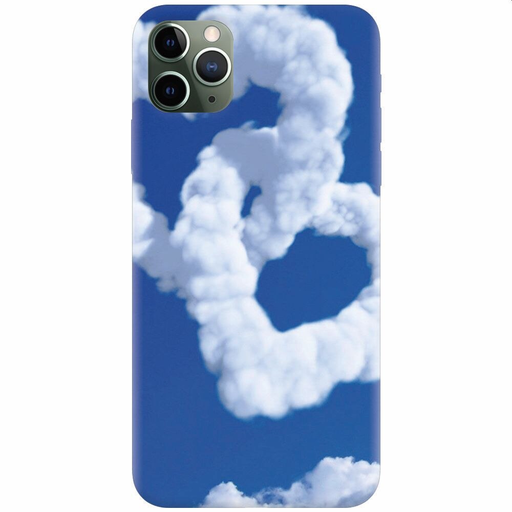 Husa silicon pentru Apple Iphone 11 Pro Max, Heart Shaped Clouds Blue Sky