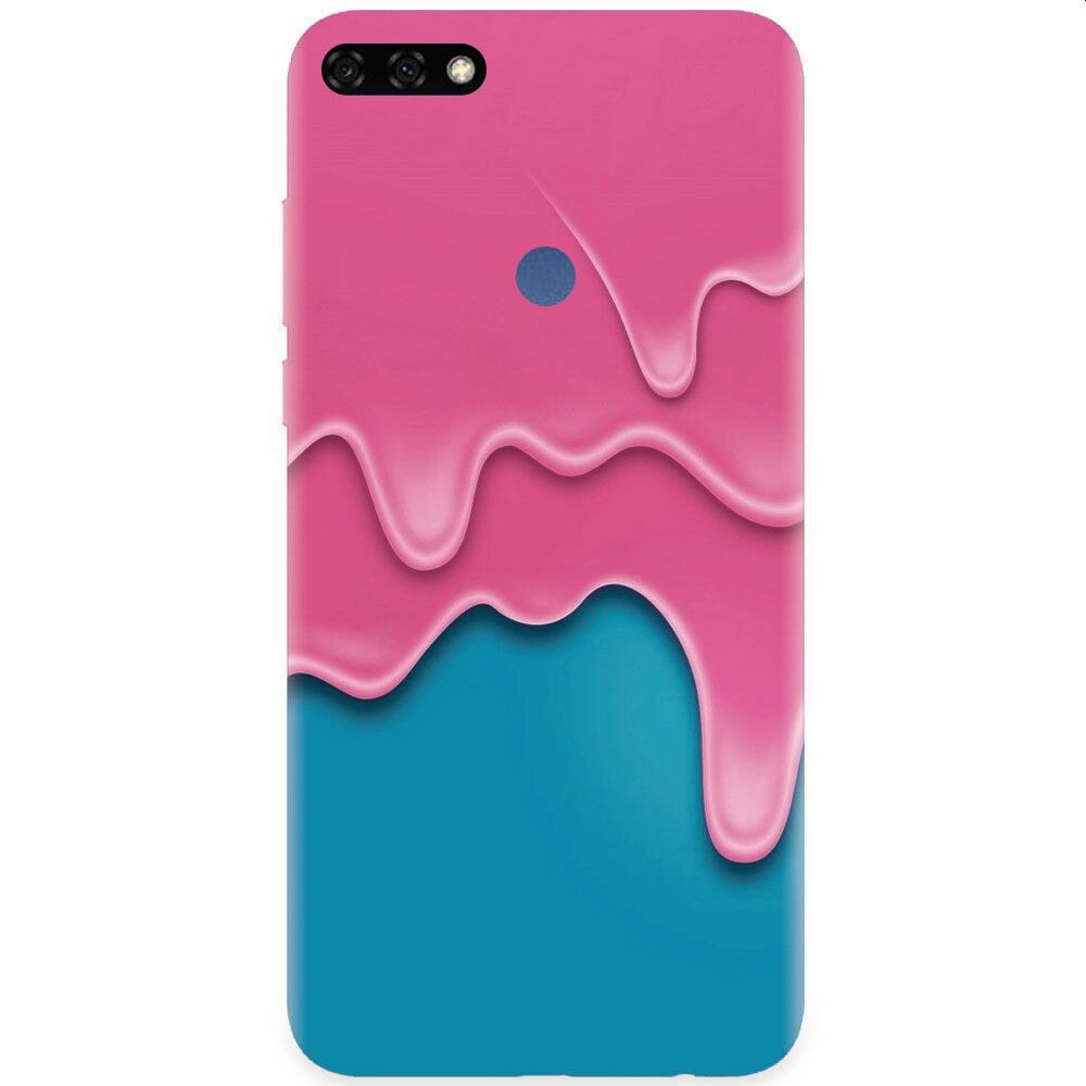 Husa silicon pentru Honor 7C, Pink Liquid Dripping