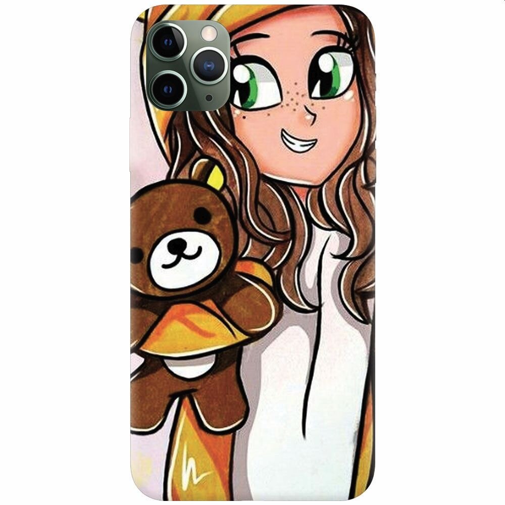 Husa silicon pentru Apple Iphone 11 Pro Max, Girl With Little Bear