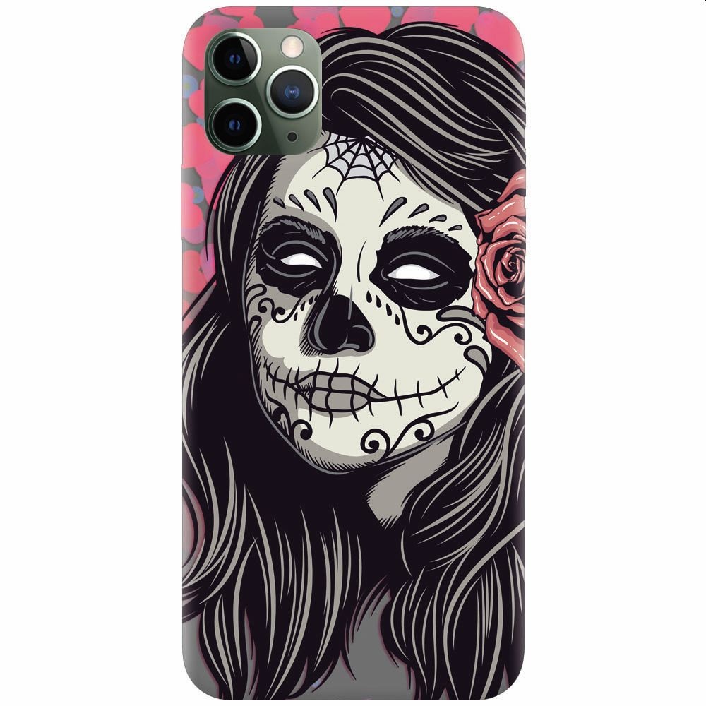 Husa silicon pentru Apple Iphone 11 Pro, Mexican Girl Skull