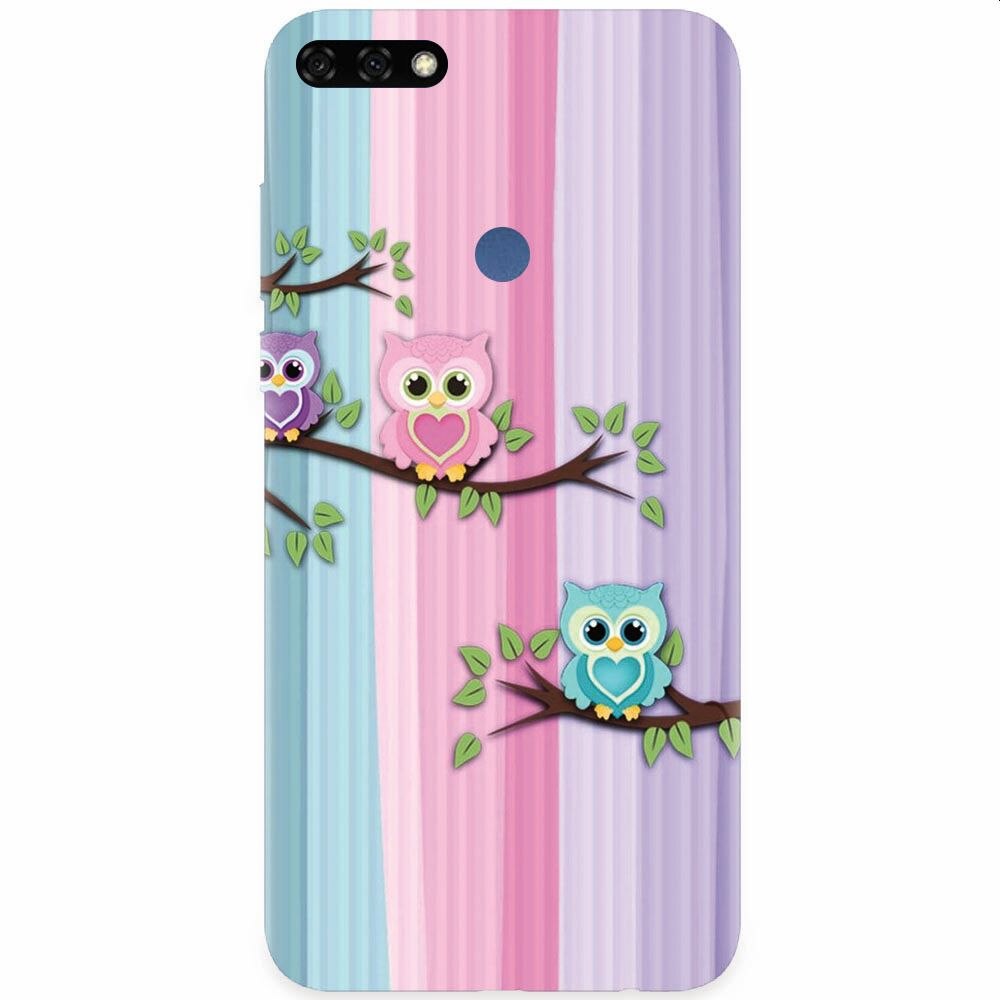 Husa silicon pentru Honor 7C, Cute Owl