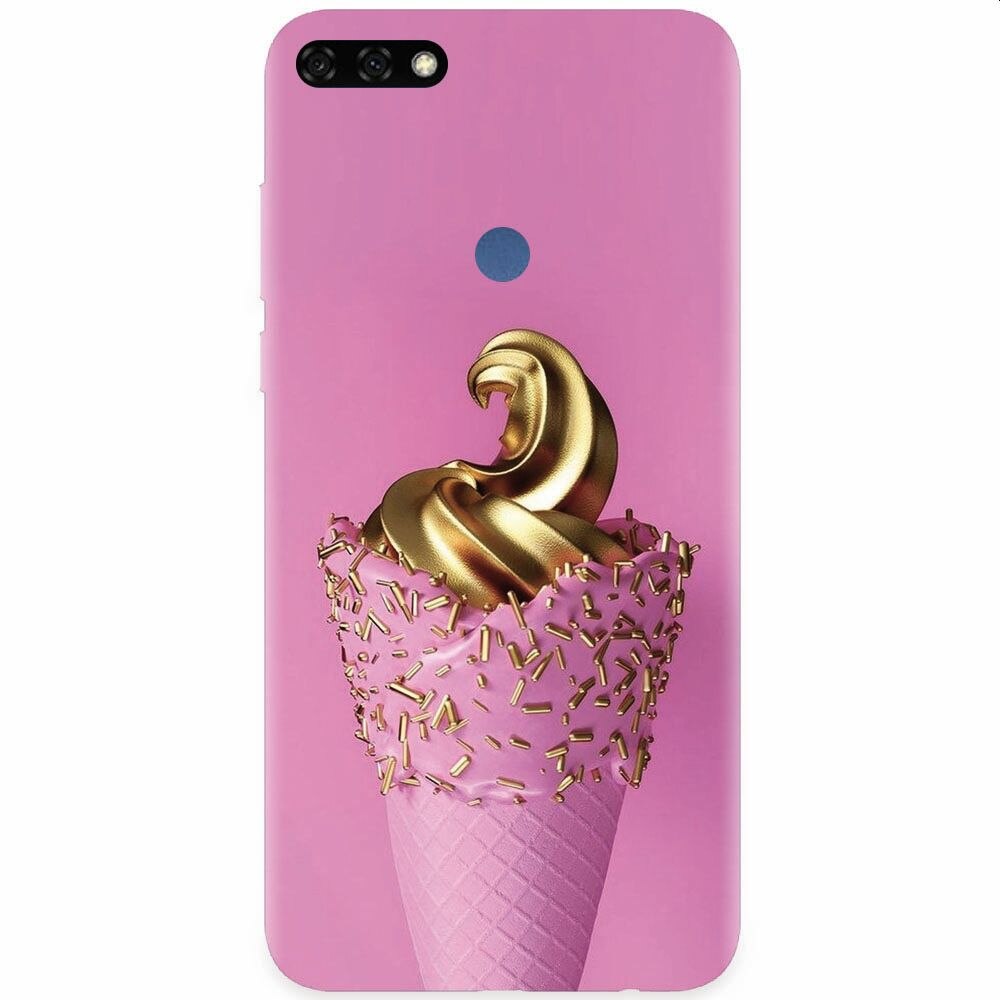 Husa silicon pentru Honor 7C, Icecream Gold