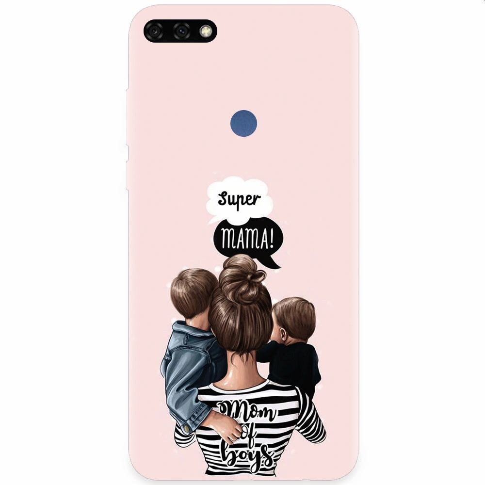 Husa silicon pentru Honor 7C, Mom Of Boys