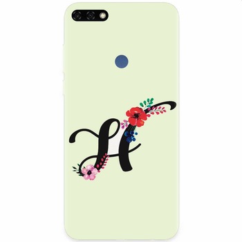 Husa silicon pentru Honor 7C, Litera H Husa silicon pentru Honor 7C, Litera H