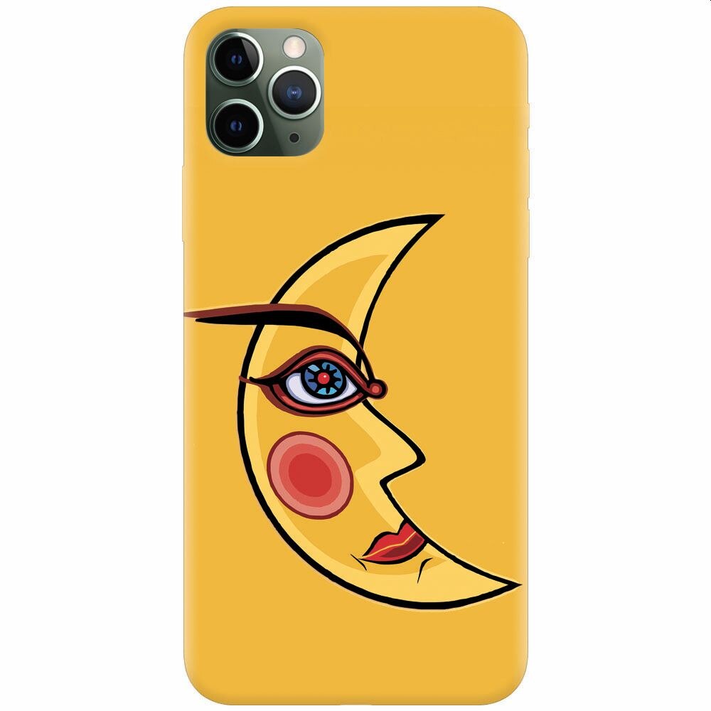 Husa silicon pentru Apple Iphone 11 Pro, Yellow Moon