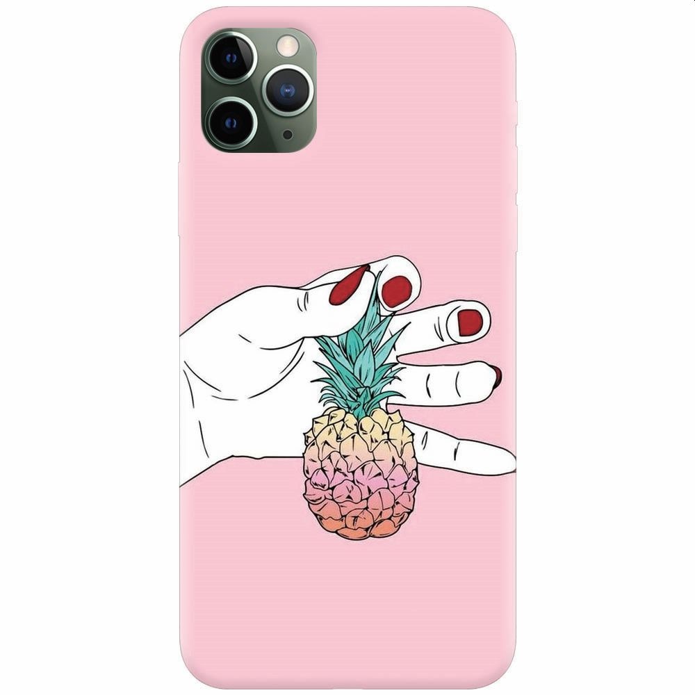 Husa silicon pentru Apple Iphone 11 Pro Max, Rainbow Pinepple
