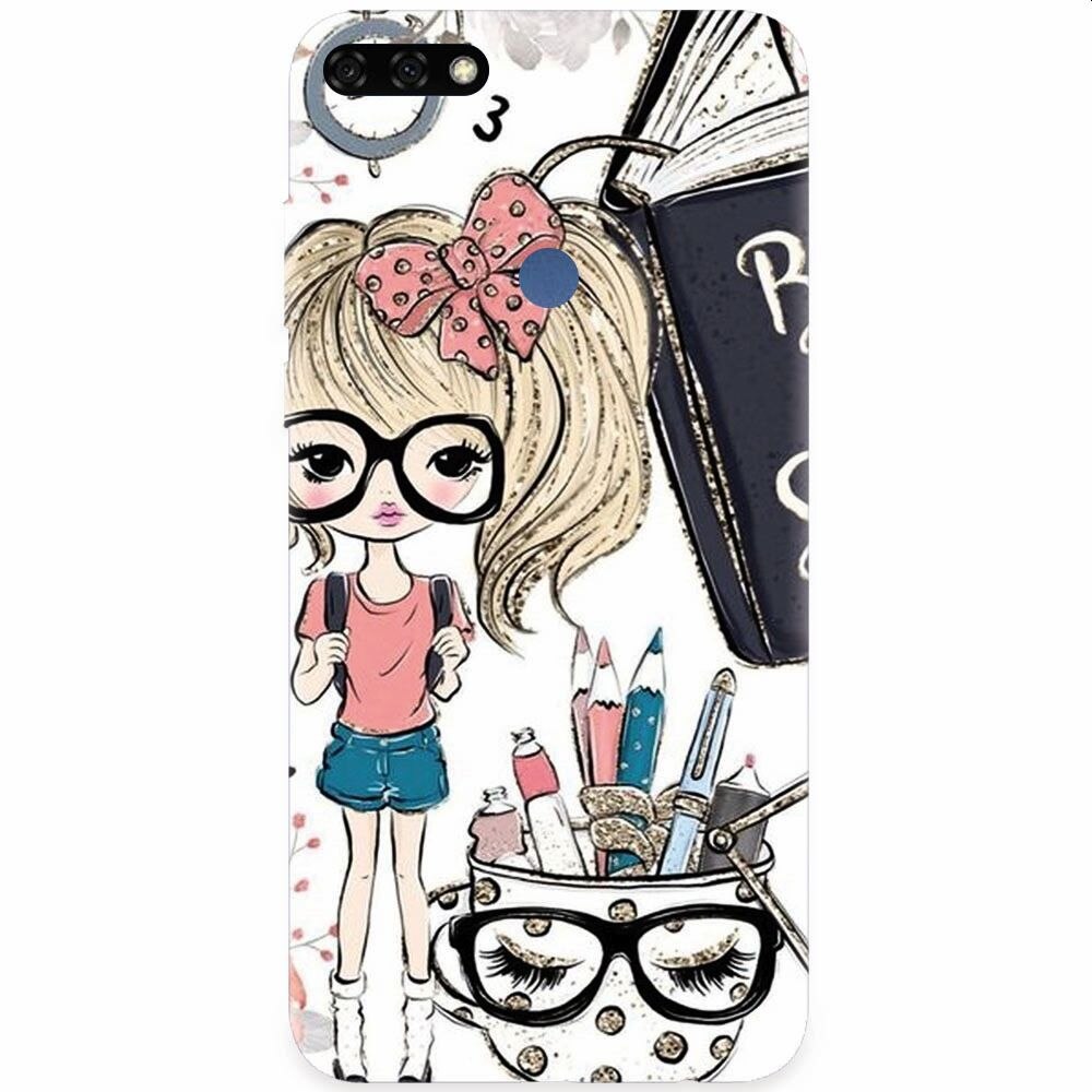 Husa silicon pentru Honor 7C, School Girl