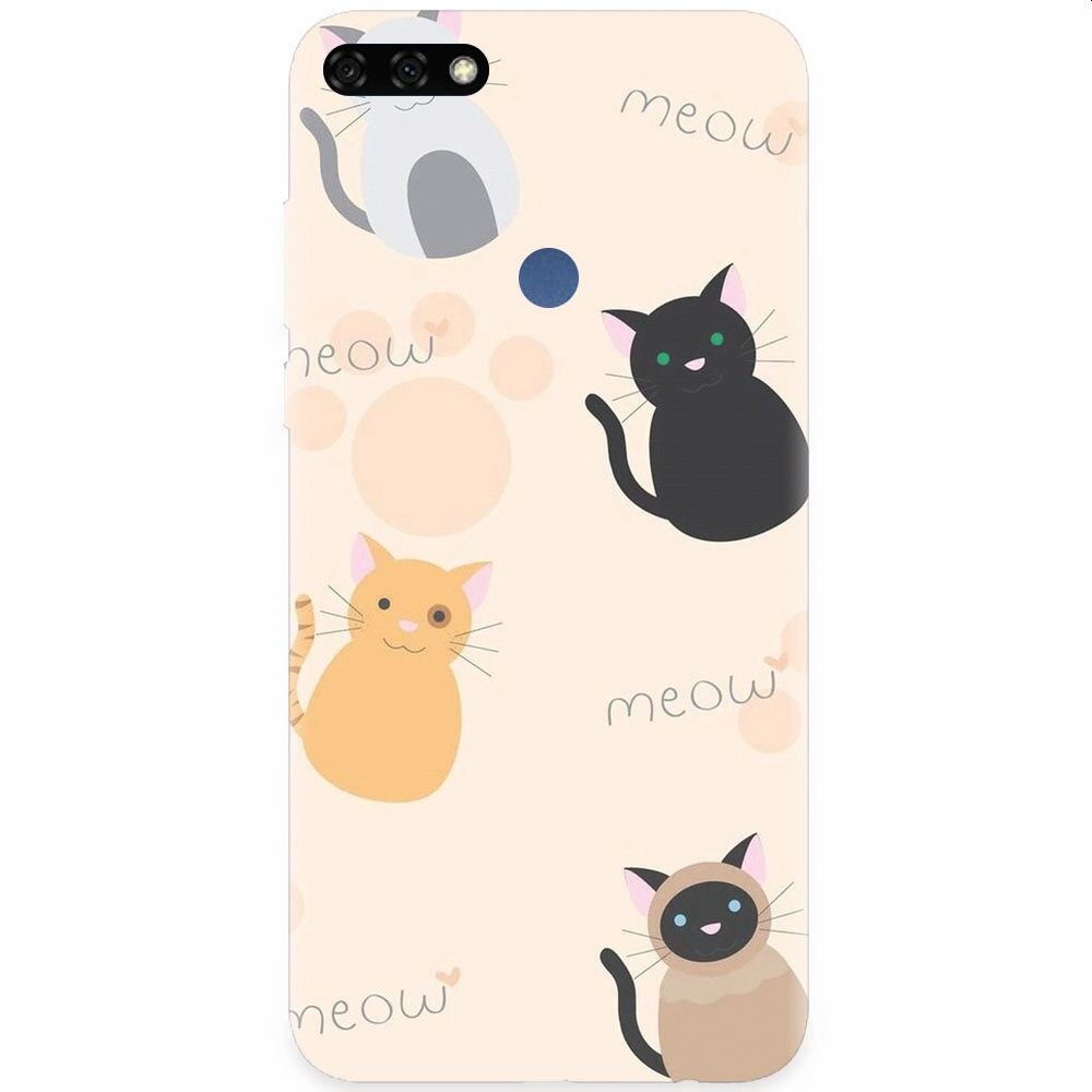 Husa silicon pentru Honor 7C, Meow
