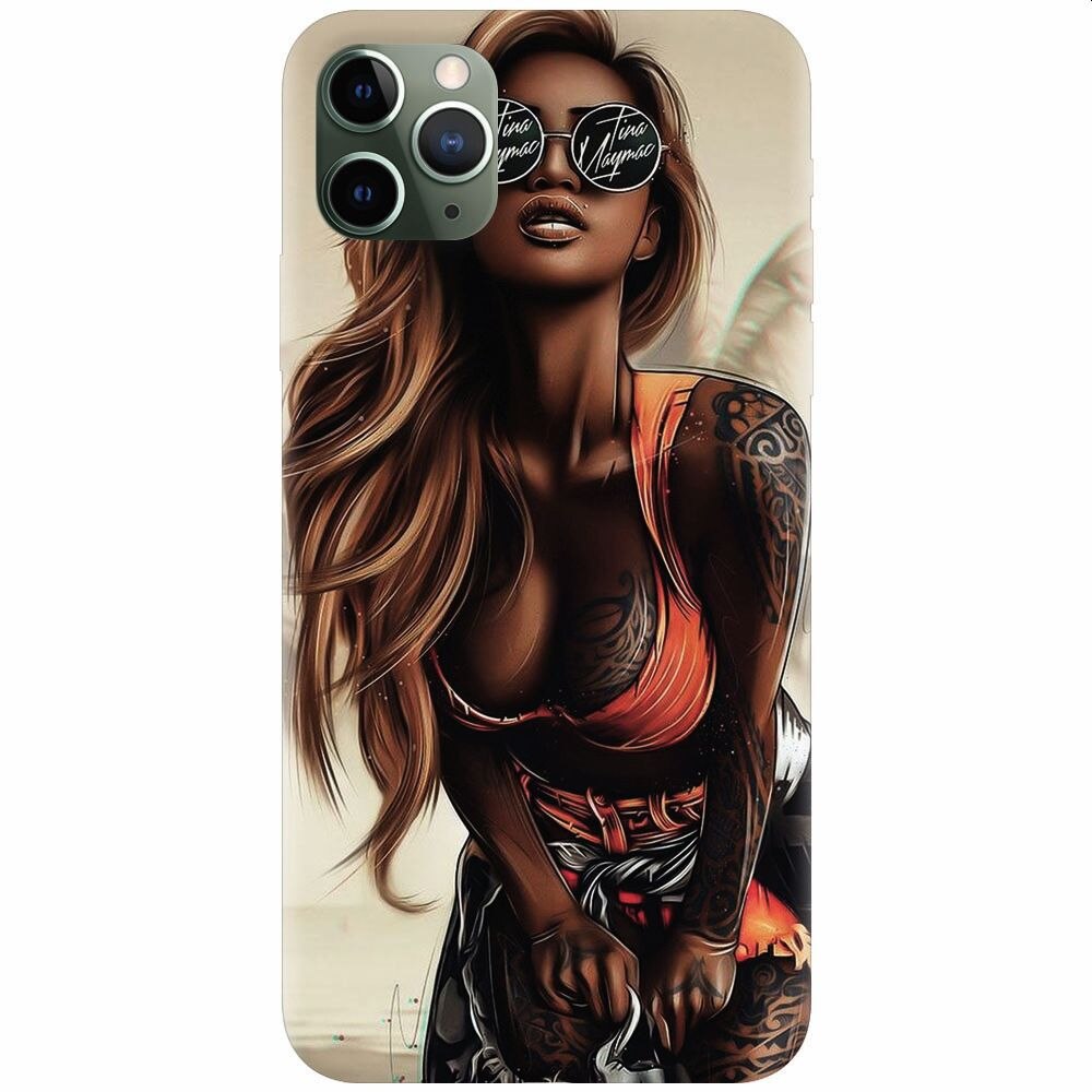 Husa silicon pentru Apple Iphone 11 Pro, Tattoed Girl