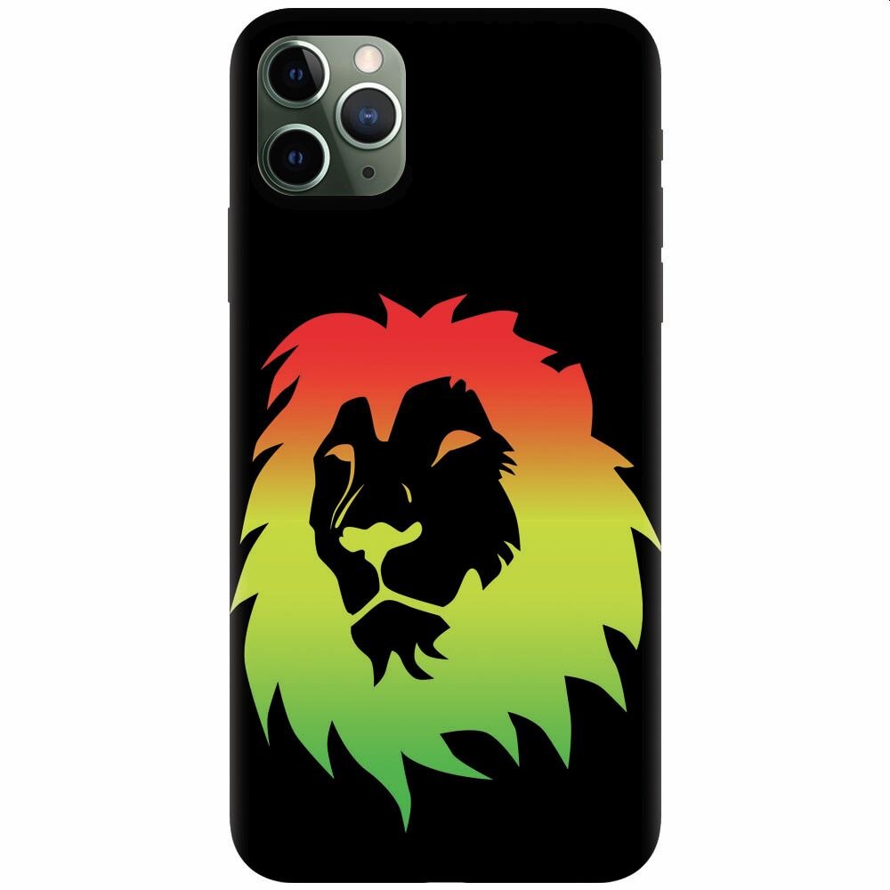 Husa silicon pentru Apple Iphone 11 Pro Max, Rasta Color Lion