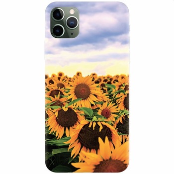 Husa silicon pentru Apple Iphone 11 Pro, Sunflowers Husa silicon pentru Apple Iphone 11 Pro, Sunflowers