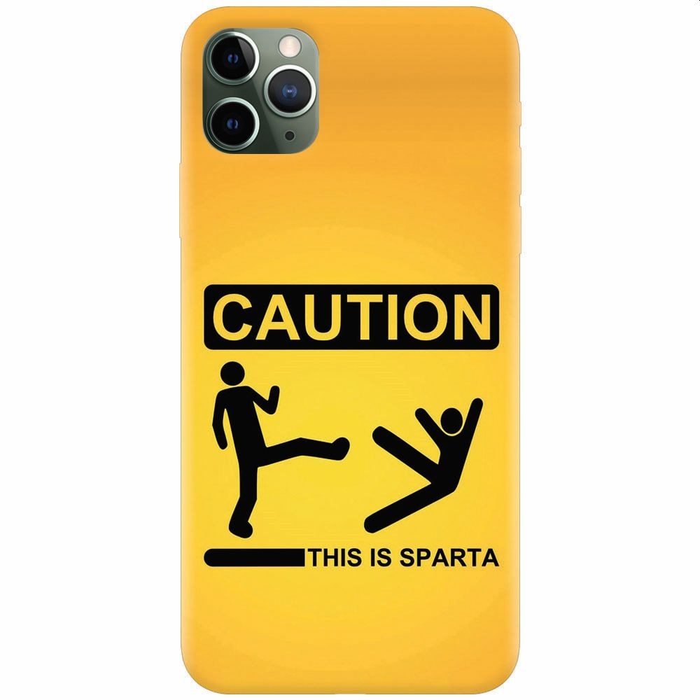 Husa silicon pentru Apple Iphone 11 Pro, This Is Sparta Funny Illustration