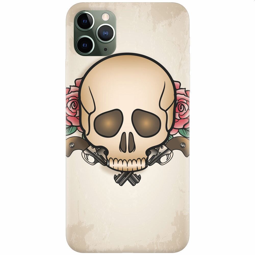 Husa silicon pentru Apple Iphone 11 Pro Max, Skulls And Roses