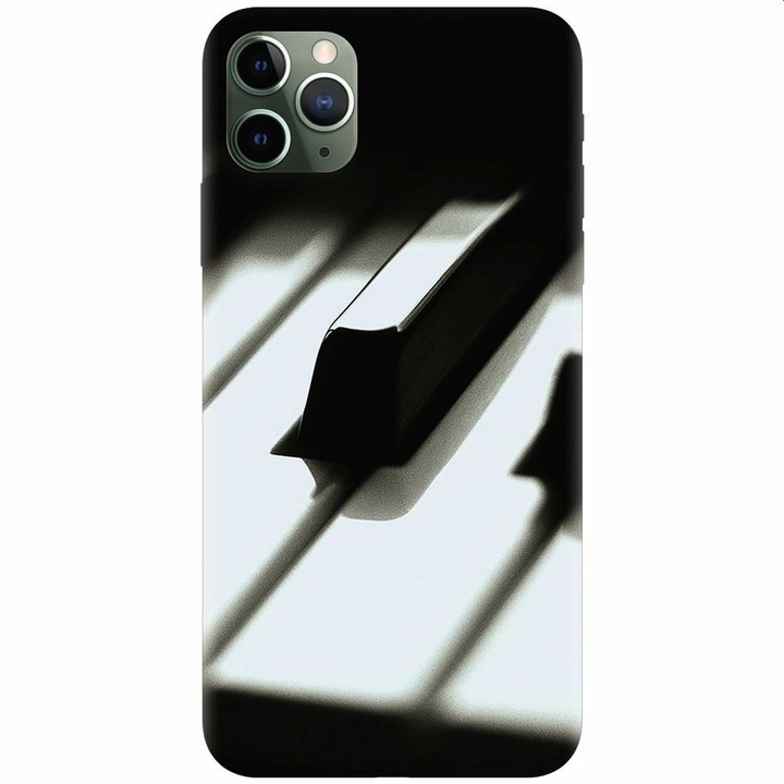 Силиконов калъф за Apple Iphone 11 Pro Max, Piano Key Close Up Macro