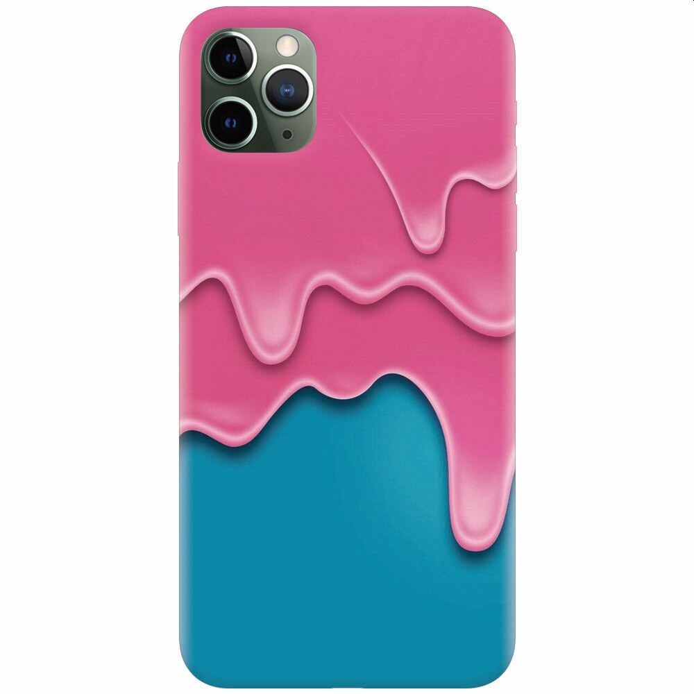 Husa silicon pentru Apple Iphone 11 Pro Max, Pink Liquid Dripping