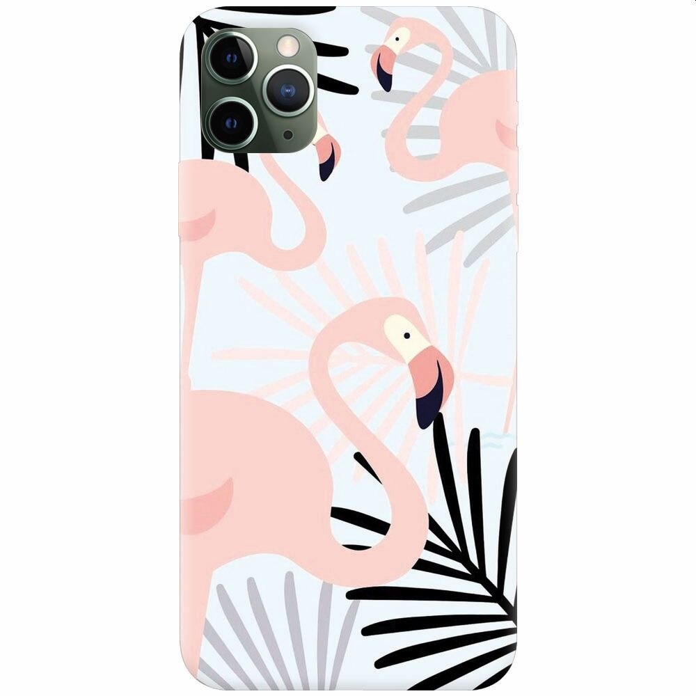 Husa silicon pentru Apple Iphone 11 Pro Max, Flamingo