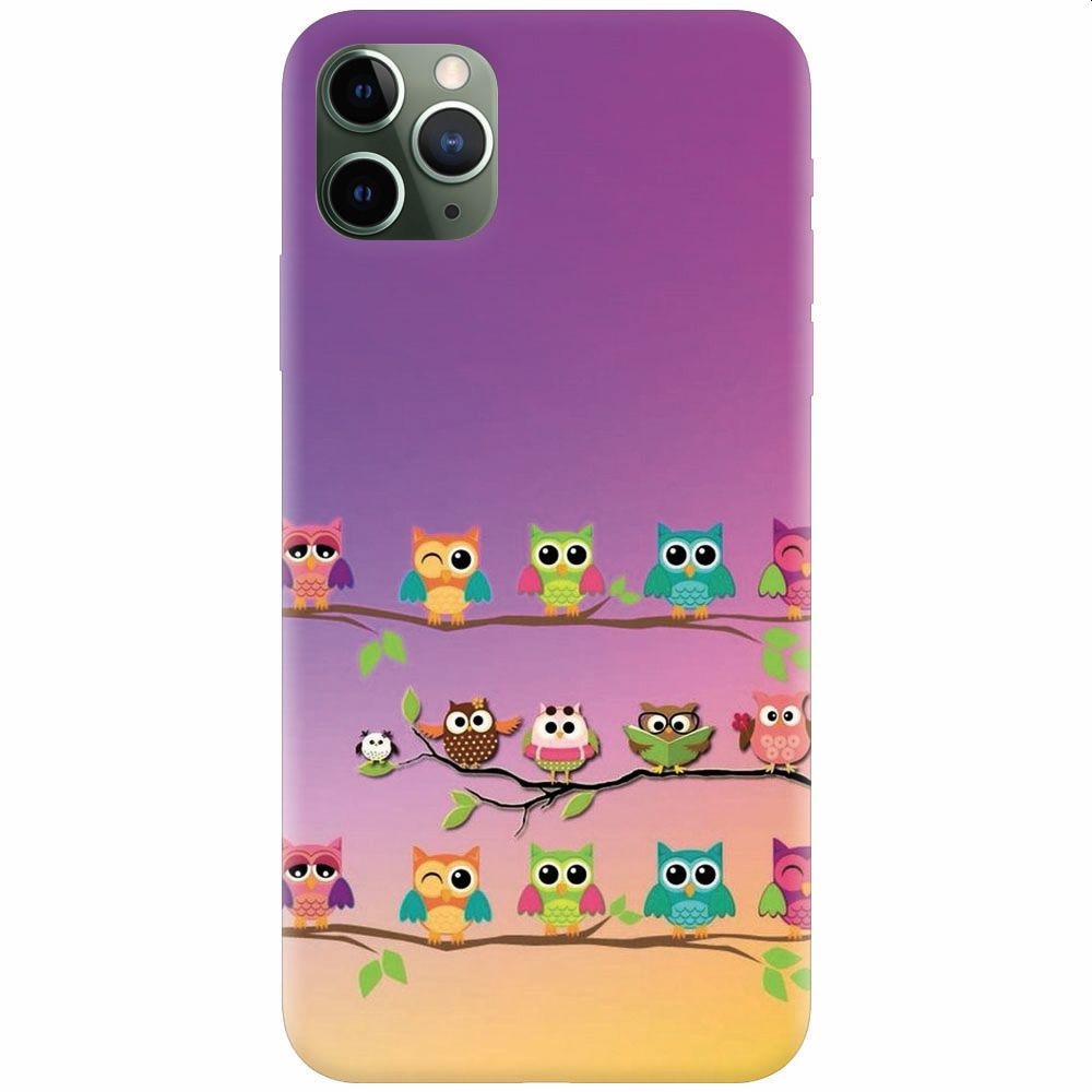 Husa silicon pentru Apple Iphone 11 Pro Max, Owls