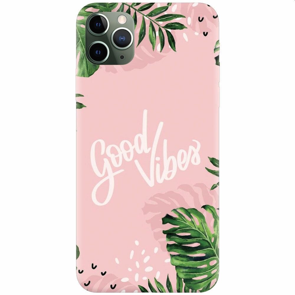 Husa silicon pentru Apple Iphone 11 Pro Max, Good Vibes