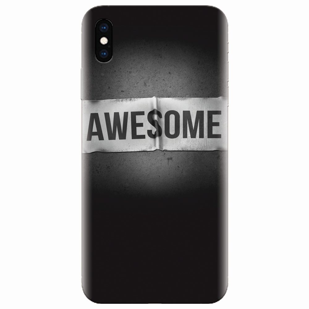 Husa silicon pentru Apple Iphone XS, Awesome Label Dark