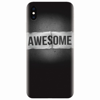 Husa silicon pentru Apple Iphone XS Max, Awesome Label Dark Husa silicon pentru Apple Iphone XS Max, Awesome Label Dark