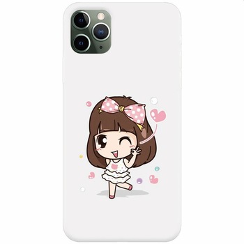 Husa silicon pentru Apple Iphone 11 Pro, Happy Girl Husa silicon pentru Apple Iphone 11 Pro, Happy Girl