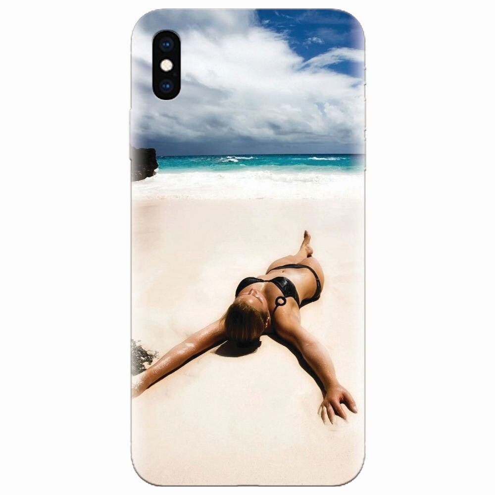 Husa silicon pentru Apple Iphone XS, Beach Lounging