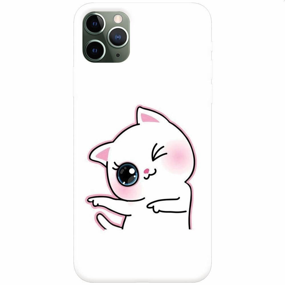 Husa silicon pentru Apple Iphone 11 Pro Max, Cute Kitty