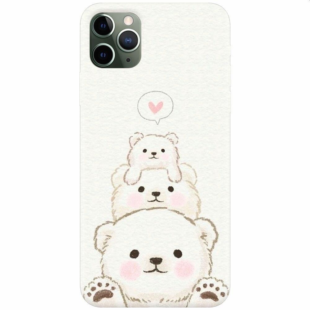 Husa silicon pentru Apple Iphone 11 Pro, Bear Family