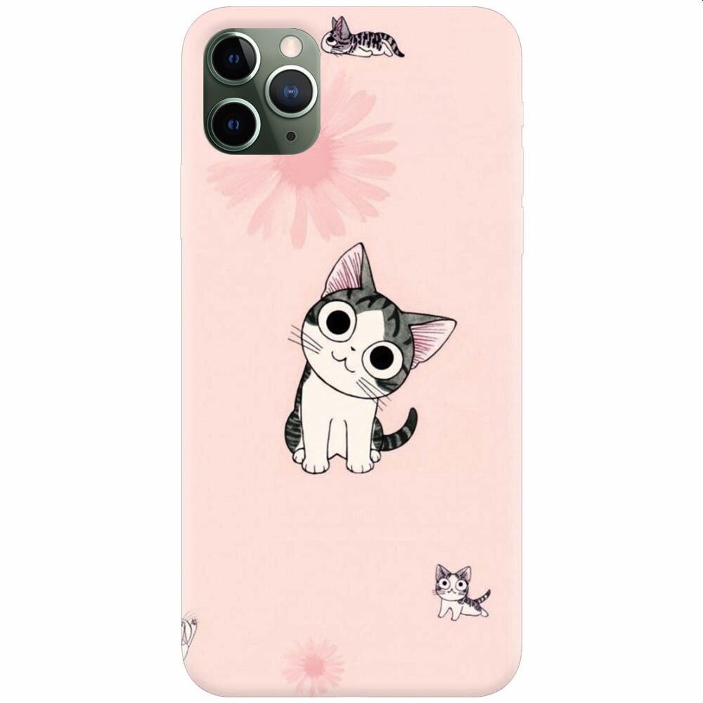 Husa silicon pentru Apple Iphone 11 Pro, Cute Cat 101