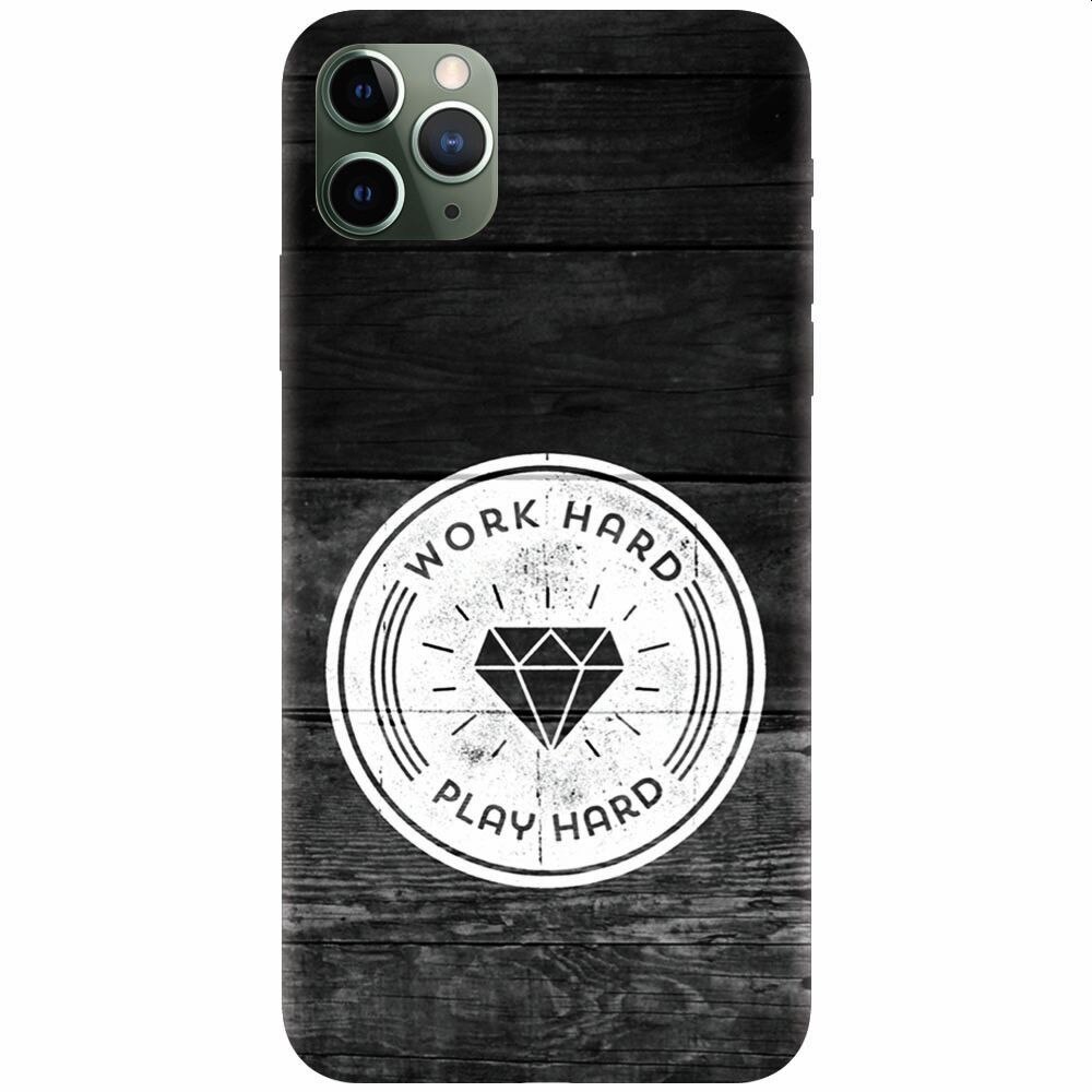 Husa silicon pentru Apple Iphone 11 Pro, Work Hard Play Hard