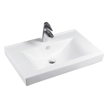 Lavoar Sara, 60x46 cm, ceramica alba, montaj pe blat, gaura pentru baterie, preaplin Lavoar Sara, 60x46 cm, ceramica alba, montaj pe blat, gaura pentru baterie, preaplin