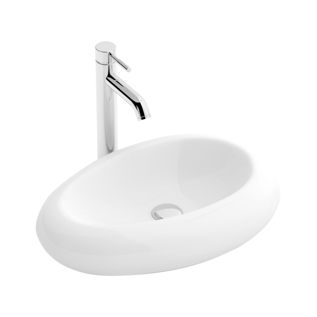 Lavoar AMANDA 54, slim, 55x37.5 cm, montaj pe blat, design unic, fara gaura baterie