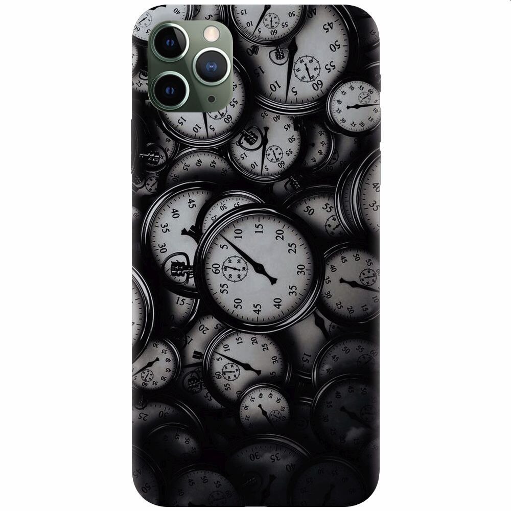 Husa silicon pentru Apple Iphone 11 Pro, Clocks Bw