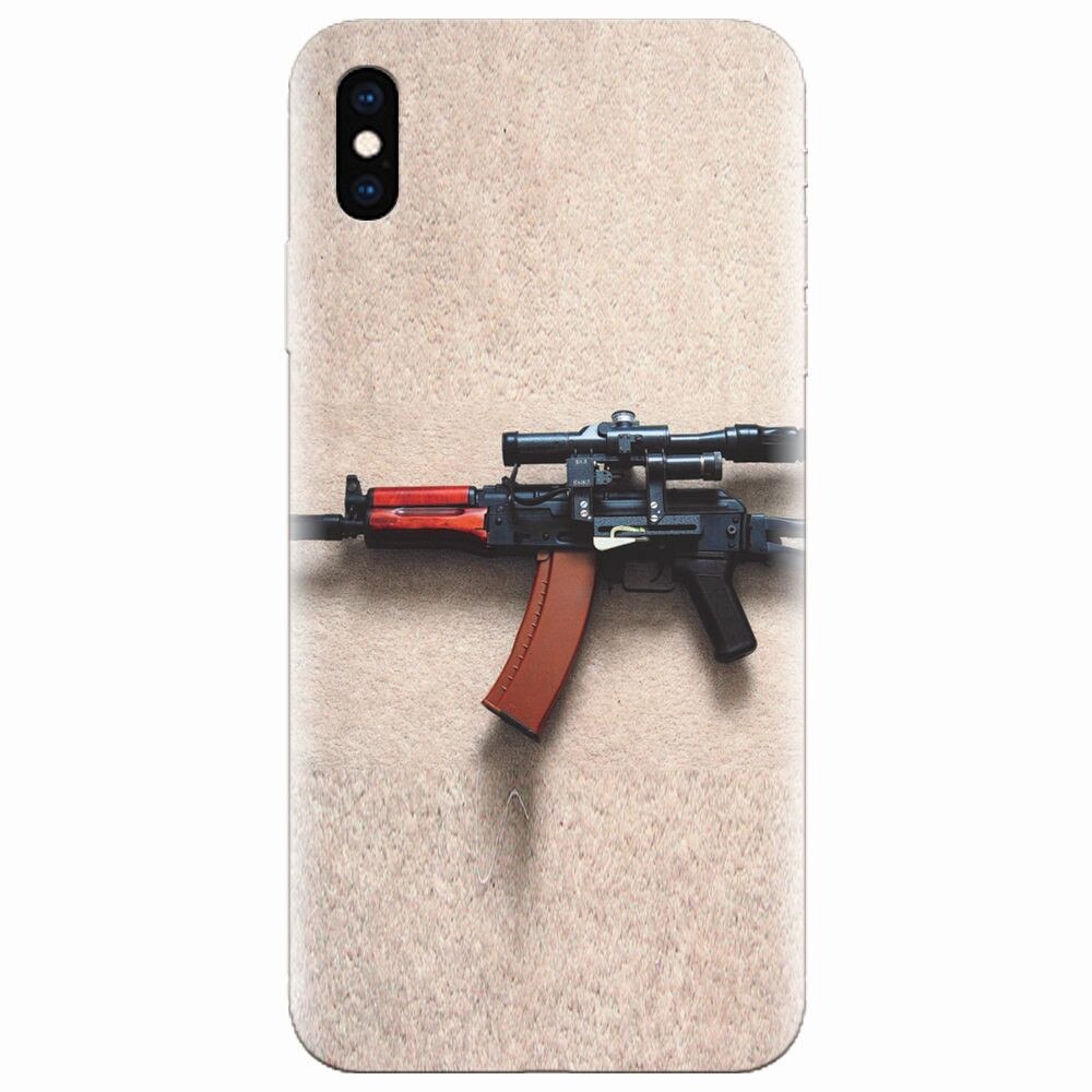 Husa silicon pentru Apple Iphone XS Max, AK Kalashnikov Gun Of Military