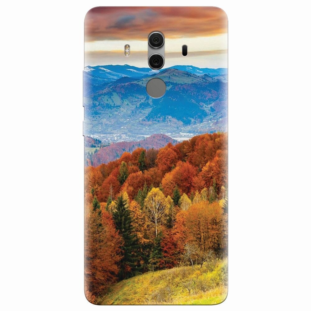 Husa silicon pentru Huawei Mate 10 Pro, Autumn Mountain Fall Rusty Forest Colours