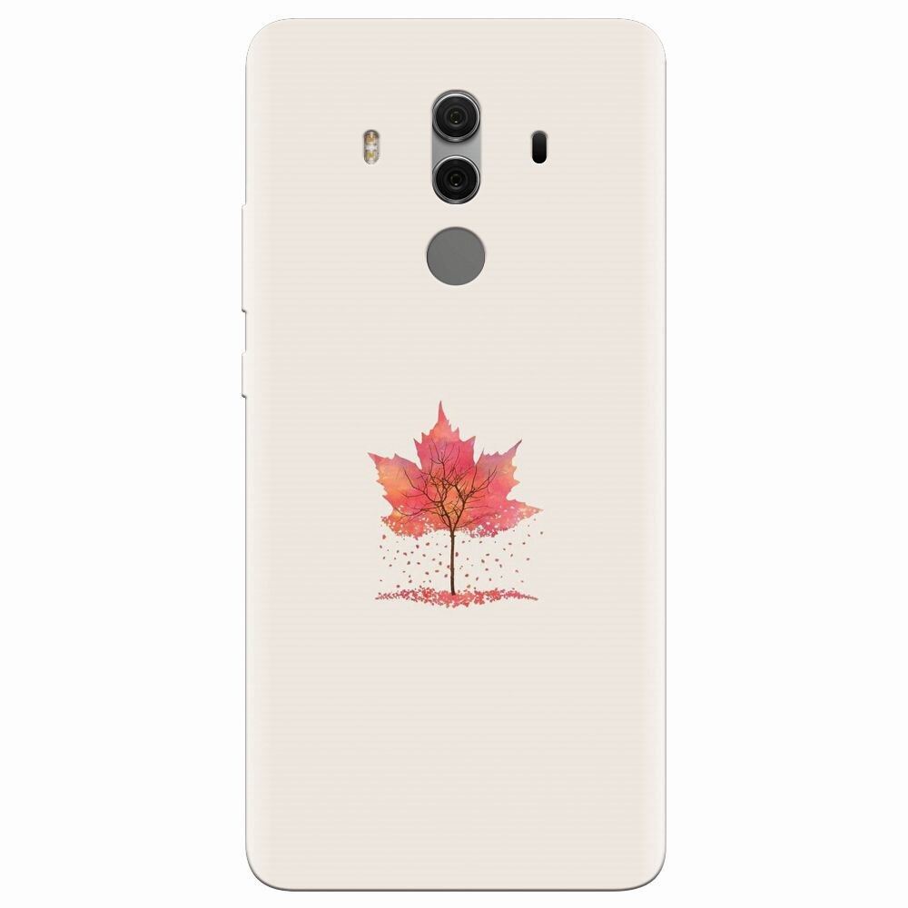 Husa silicon pentru Huawei Mate 10 Pro, Autumn Tree Leaf Shape Illustration