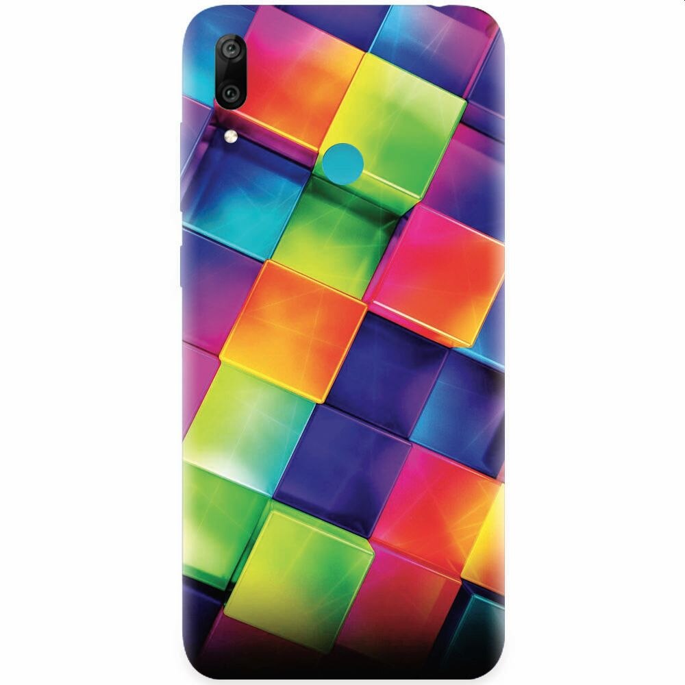 Husa silicon pentru Huawei Y7 2019, 3D Geometric Colorful