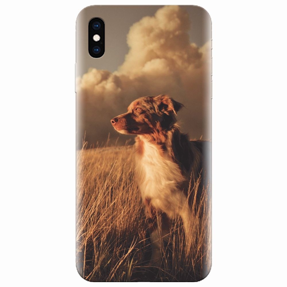 Husa silicon pentru Apple Iphone XS Max, Alone Dog Animal In Grass