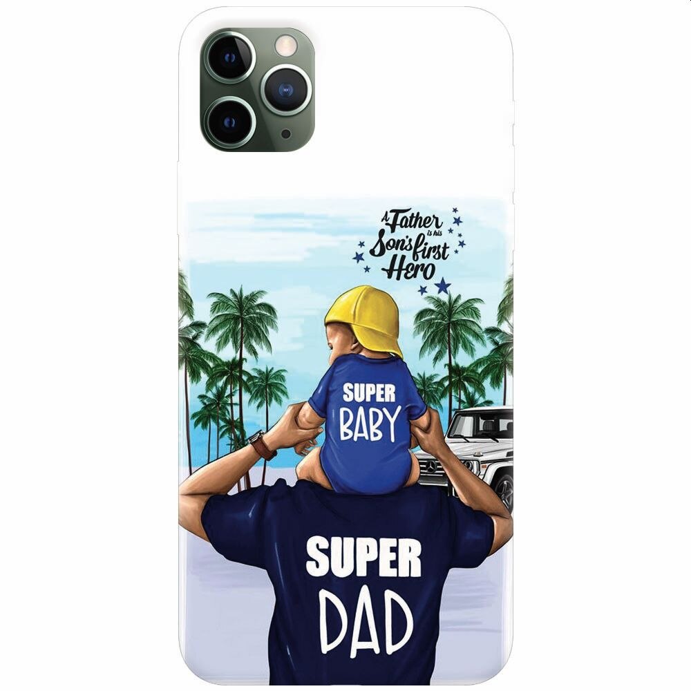 Husa silicon pentru Apple Iphone 11 Pro Max, Super Dad