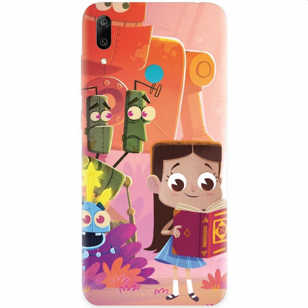Husa silicon pentru Huawei Y7 2019, Children Kids Robots Illustration Colorful K