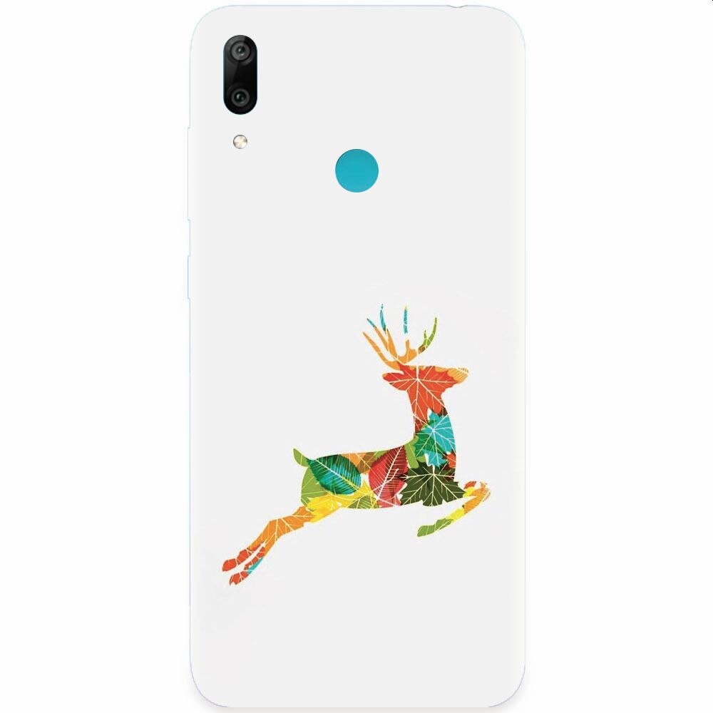 Husa silicon pentru Honor Play, Colorful Reindeer Jump Illustration