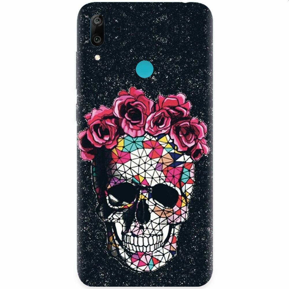 Husa silicon pentru Honor Play, Colorful Skull Roses Space