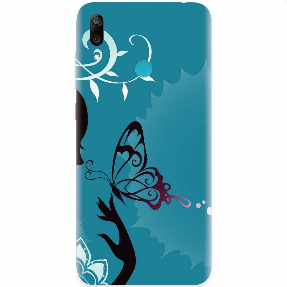 Husa silicon pentru Honor Play, Blue Butterfly