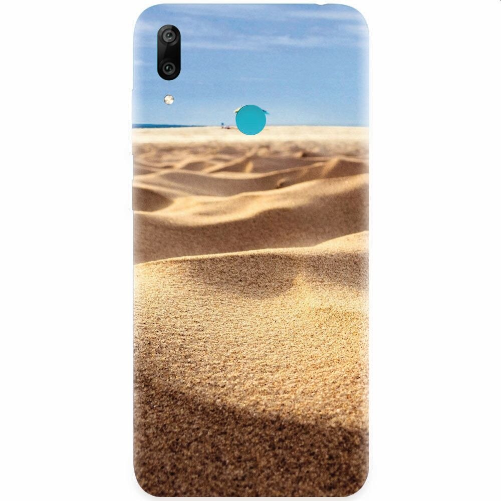 Husa silicon pentru Huawei Y7 2019, Beach Sand Closeup Holiday