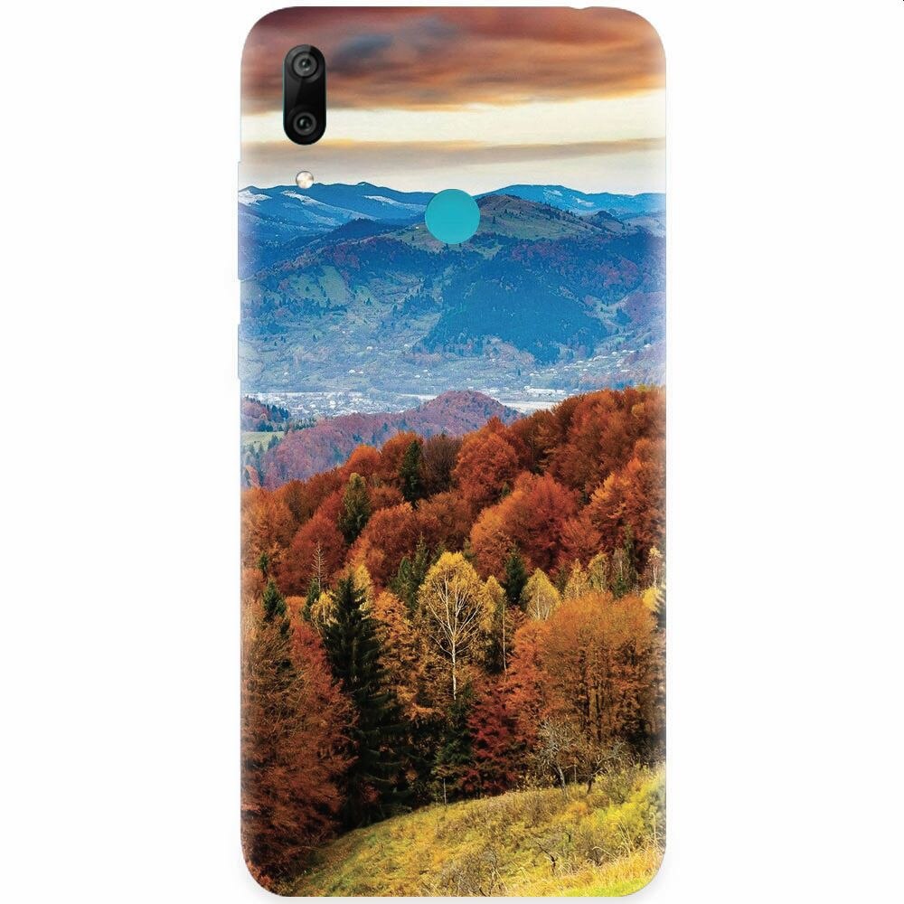 Husa silicon pentru Honor Play, Autumn Mountain Fall Rusty Forest Colours