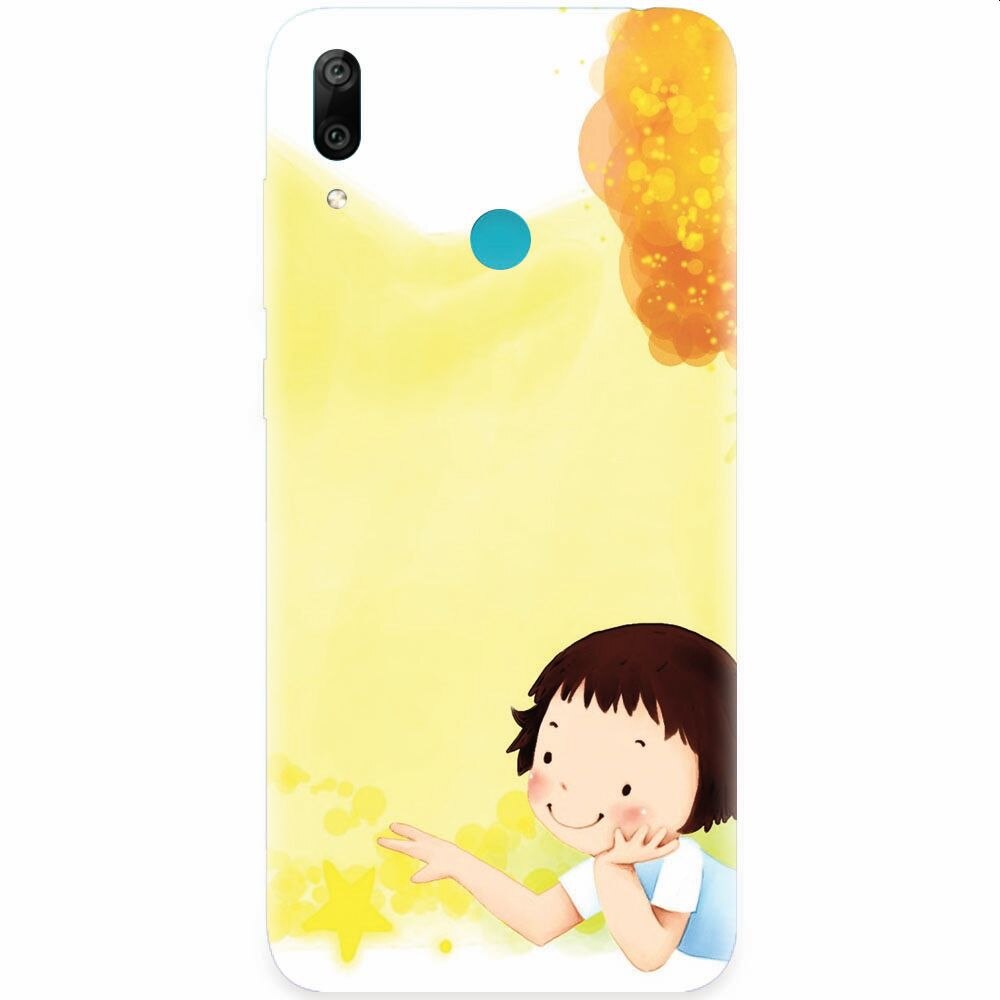 Husa silicon pentru Huawei Y7 2019, Child Autumn Paint Hd